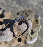 14k gold two-tone color changing natural Brazilian alexandrite diamond estate ring