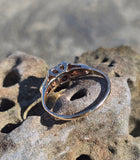 14k gold two-tone color changing natural Brazilian alexandrite diamond estate ring