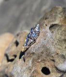 14k gold two-tone color changing natural Brazilian alexandrite diamond estate ring