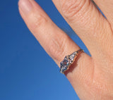 14k gold two-tone color changing natural Brazilian alexandrite diamond estate ring