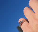 14k gold two-tone color changing natural Brazilian alexandrite diamond estate ring