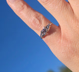 14k gold two-tone color changing natural Brazilian alexandrite diamond estate ring