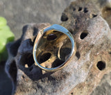 14k gold European cut diamond and enamel antique estate art Deco ring