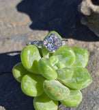 Platinum c.1920's 1.34ct European cut diamond antique engagement wedding ring