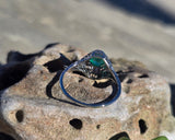 18k white gold emerald filigree BELAIS c.1920's ring