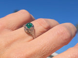 18k white gold emerald filigree BELAIS c.1920's ring