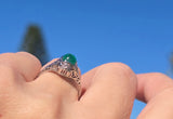 18k white gold emerald filigree BELAIS c.1920's ring