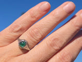 18k white gold emerald filigree BELAIS c.1920's ring