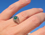 18k white gold emerald filigree BELAIS c.1920's ring