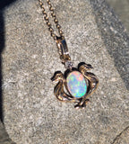 14k gold Victorian opal and diamond griffon dragon bird necklace pendant lavaliere