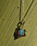 14k gold Victorian opal and diamond griffon dragon bird necklace pendant lavaliere