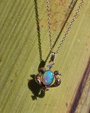 14k gold Victorian opal and diamond griffon dragon bird necklace pendant lavaliere