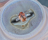 Platinum natural topaz and diamond estate ring