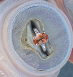 Platinum natural topaz and diamond estate ring