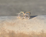 18k gold bezel set old Euro cut diamond studs earrings - 1.25ct tw