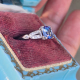 Platinum sapphire & diamond estate ring