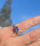 Platinum sapphire & diamond estate ring