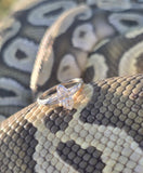 14k white gold vintage marquise & baguette diamond engagement ring bridal set