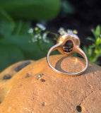 14k gold amethyst & pearl antique ring