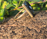 14k gold Art Deco onyx and diamond antique ring