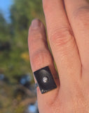 14k gold Art Deco onyx and diamond antique ring