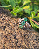 10k gold Victorian pearl & green doublet ring