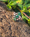 10k gold Victorian pearl & green doublet ring