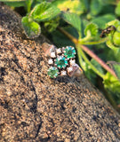 10k gold Victorian pearl & green doublet ring