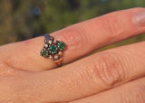 10k gold Victorian pearl & green doublet ring