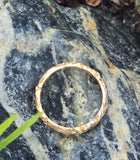 14k gold floral flower antique wedding band - size 6.7