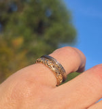 18k white gold engraved Art Deco  mm engraved estate band