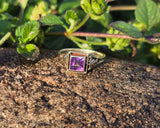 14k gold amethyst filigree antique ring