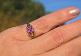 14k gold amethyst filigree antique ring