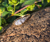 14-18k gold two-tone diamond estate band ring