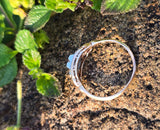 14-18k gold two-tone diamond estate band ring