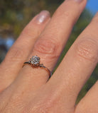 14k gold old mine cut diamond solitaire antique estate ring - apx .65ct HOLD