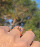 14k gold old mine cut diamond solitaire antique estate ring - apx .65ct HOLD