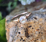 14k gold old mine cut diamond solitaire antique estate ring - apx .65ct HOLD