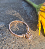 14k gold old mine cut diamond solitaire antique estate ring - apx .65ct HOLD