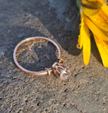 14k gold old mine cut diamond solitaire antique estate ring - apx .65ct HOLD