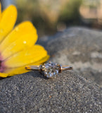 14k gold old mine cut diamond solitaire antique estate ring - apx .65ct HOLD