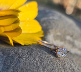 14k gold old mine cut diamond solitaire antique estate ring - apx .65ct HOLD