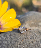 14k gold old mine cut diamond solitaire antique estate ring - apx .65ct HOLD