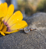 14k gold old mine cut diamond solitaire antique estate ring - apx .65ct HOLD