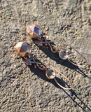 10k gold Victorian leaf motif antique estate earrings