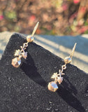 10k gold Victorian leaf motif antique estate earrings