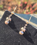10k gold Victorian leaf motif antique estate earrings