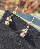 10k gold Victorian leaf motif antique estate earrings
