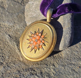 15ct Victorian coral, pearl and diamond starburst necklace LOCKET mourning pendant lavaliere