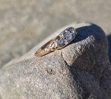 14-18k gold two-tone diamond estate band ring